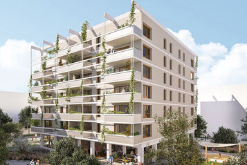 Visualisierung eines Wohnprojekts - Innenhofperspektive