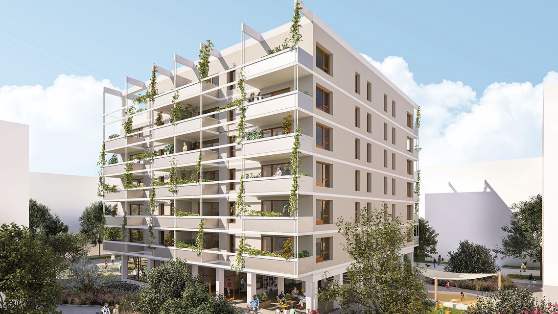 Visualisierung eines Wohnprojekts - Innenhofperspektive